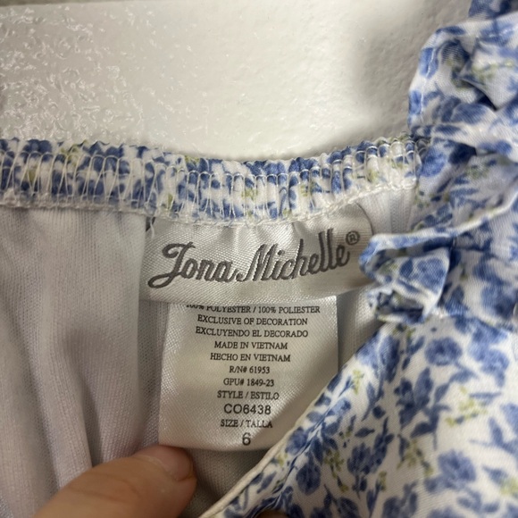 Little Kids Blue Floral Dress - Picture 3 of 4